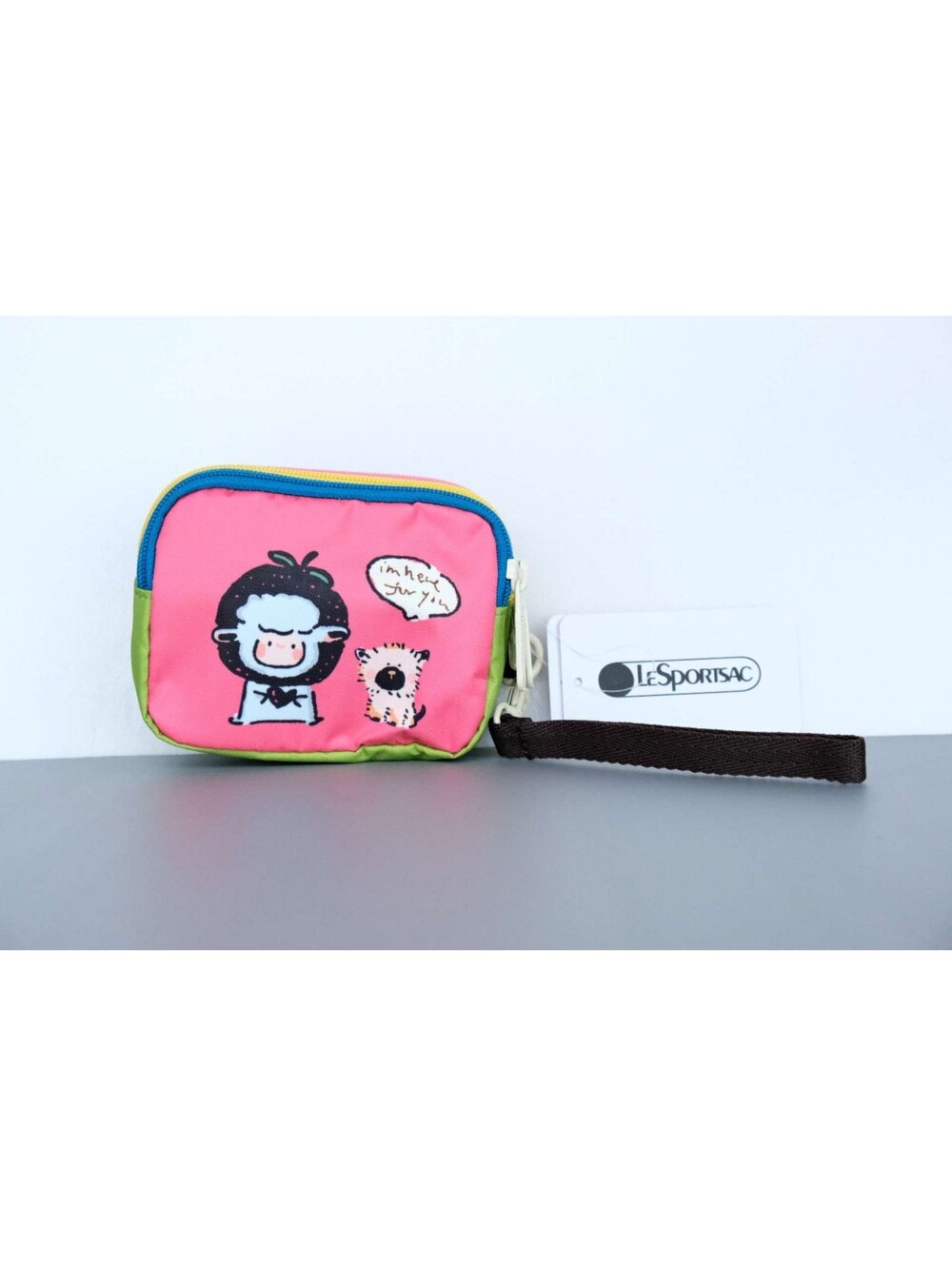 LeSportsac Cute Pig and Sheep 3 Zip Wristlet Pouch NWT